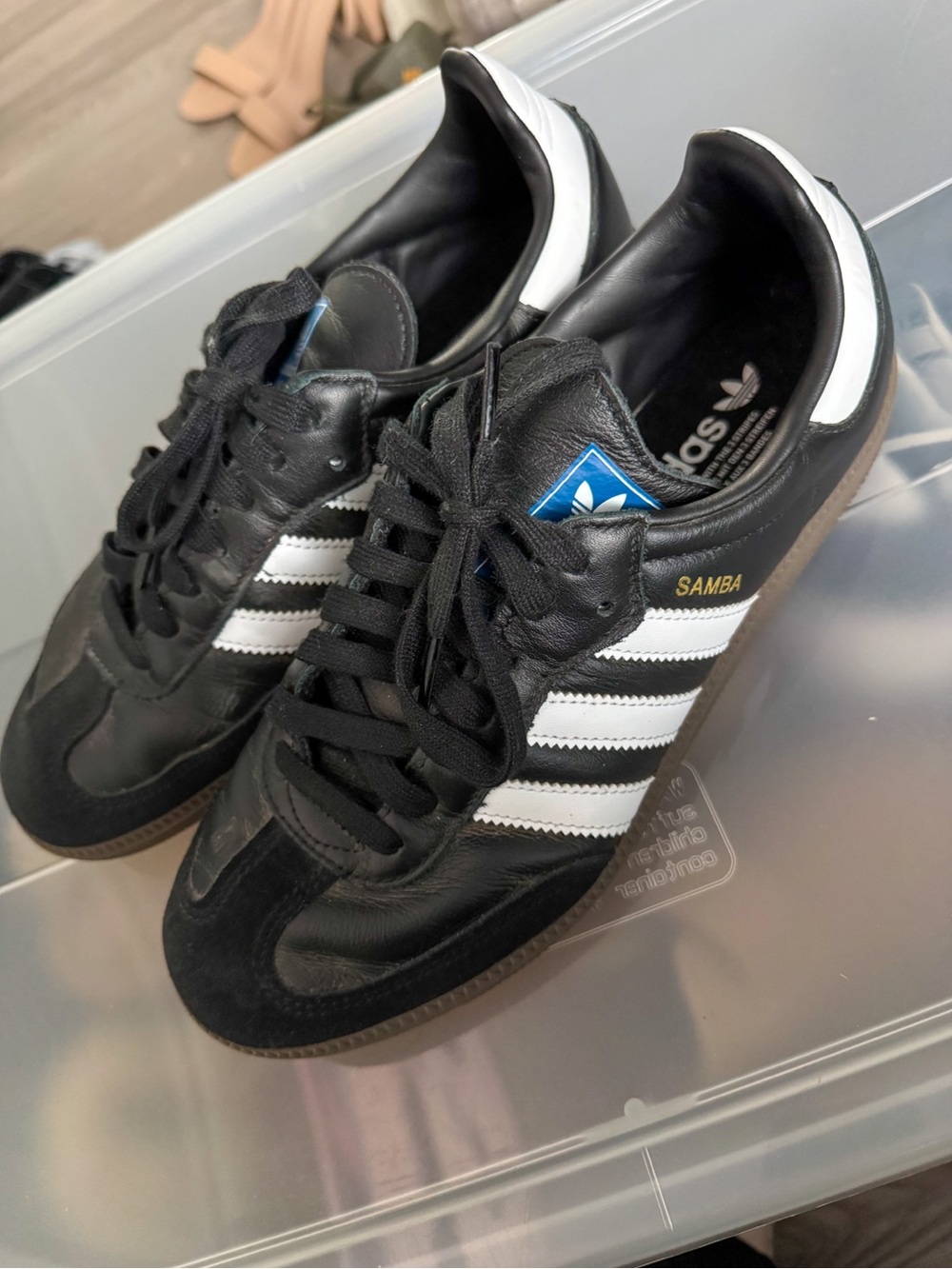 adidas Samba Black and White Leather Sneakers